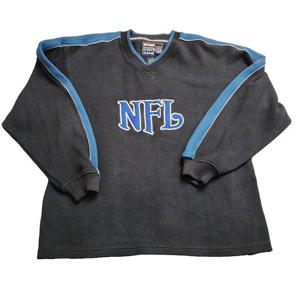 NFL Sweatshirt Men Medium Blue NFL Logo Embroidered Crew Neck Pullover Sweater - Picture 1 of 12